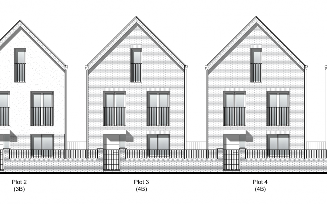 Planning approval secured for a redevelopment scheme of 5 contemporary town houses